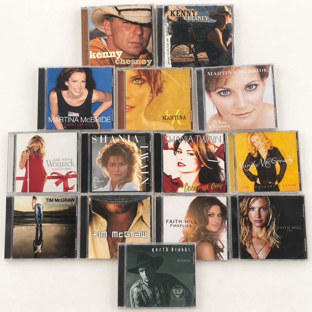 Country Music Cd's Lot of 14 Cd Kenny Chesney Tim McGraw Shania Twain Faith Hill